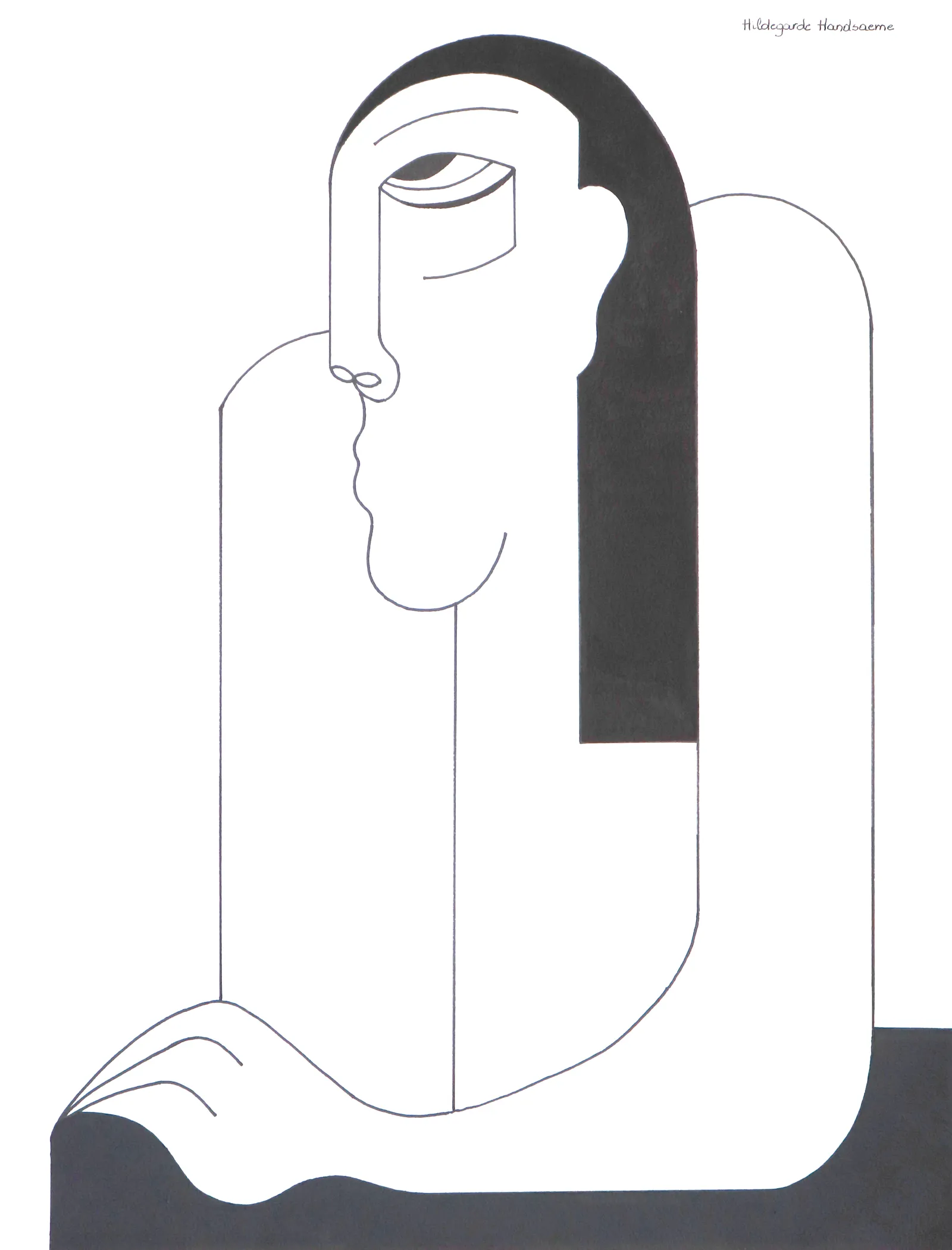 Deux en Une – Minimalist Female Ink Drawing
