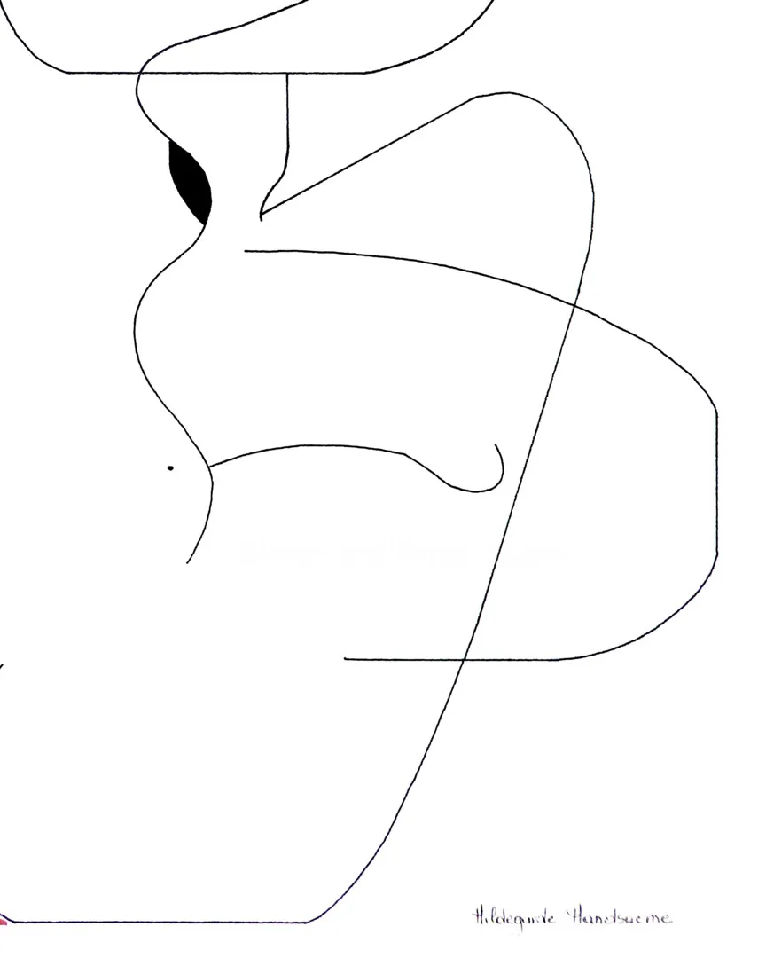 Le Calin with red accent — Hildegarde Handsaeme, ink — 2