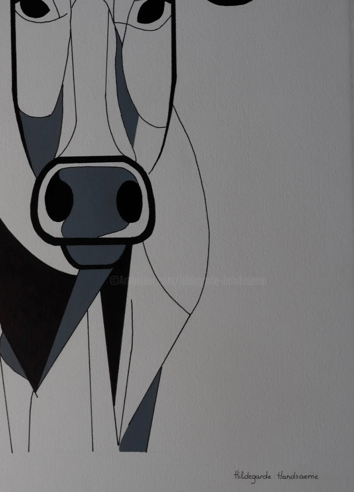 La Vache numéro deux — Hildegarde Handsaeme, acrylic, ink — 4
