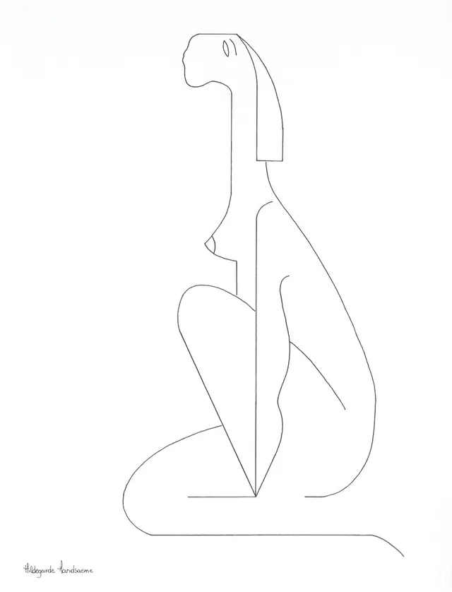 Quiet Alignment – Minimalist Female Line Drawing