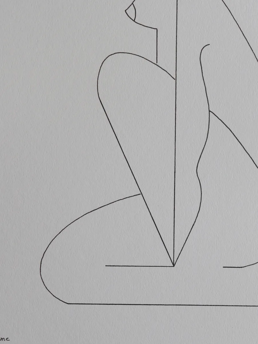 Quiet Alignment – Minimalist Female Line Drawing — Hildegarde Handsaeme, black ink on paper — 3