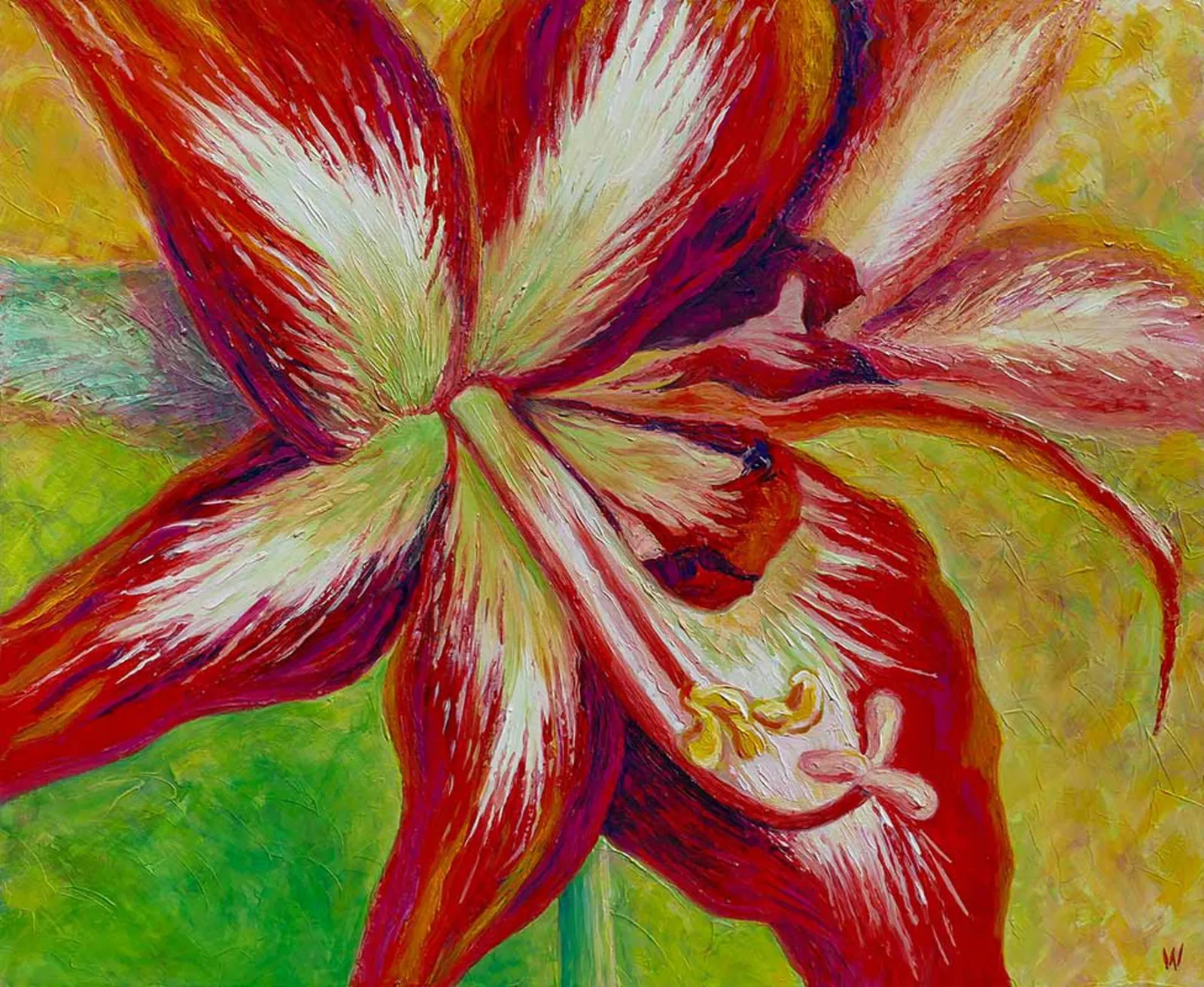 Amaryllis — Wijnand Vlok, acryl op doek