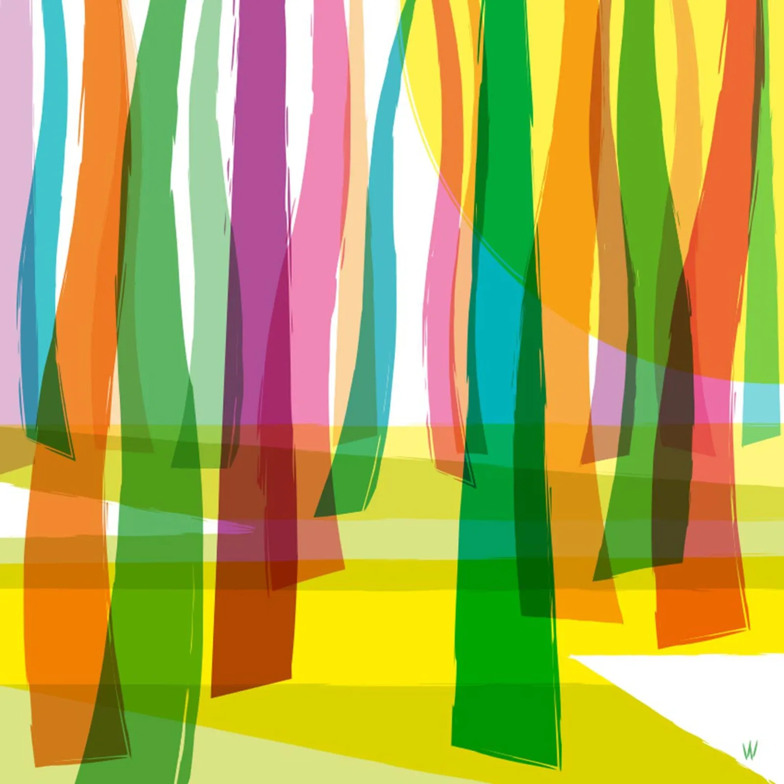 Tree Talk — Wijnand Vlok, digitale illustratie, fine art print