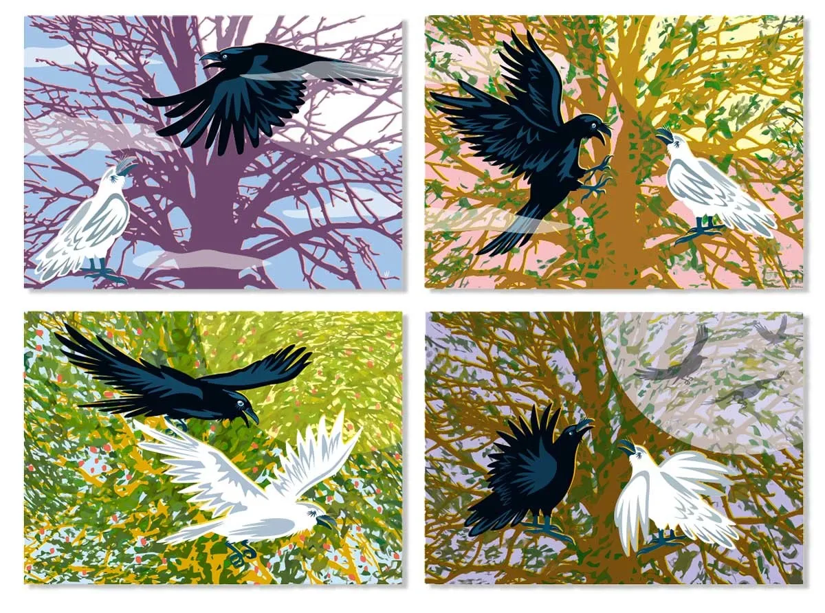Raven Love — Wijnand Vlok, digitale illustratie, fine art print — 2