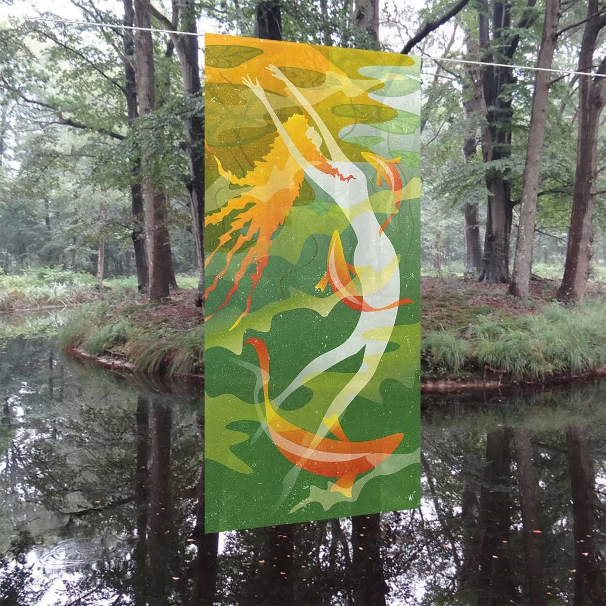 Dancing Water Nymph — Wijnand Vlok, digitale illustratie, fine art print — 2