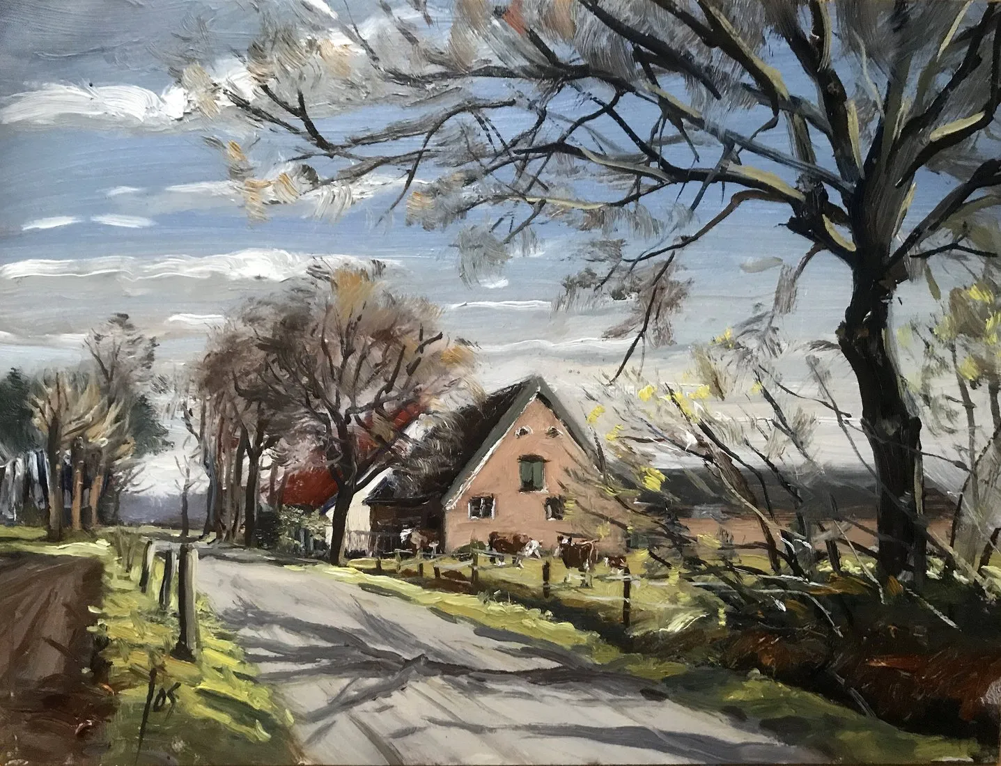 boerderij Nederheide — Jos Antens, olieverf op paneel