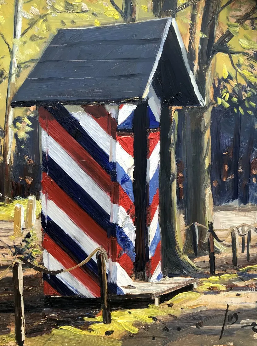 wachthuisje commandokamp Bakhuys Rozenboom — Jos Antens, olieverf op paneel