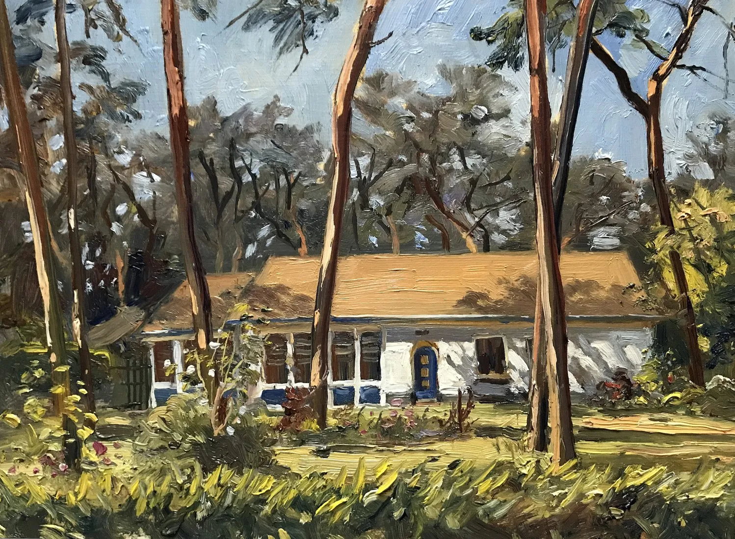 Rucphen woonhuis st. Martinusstraat — Jos Antens, olieverf op paneel