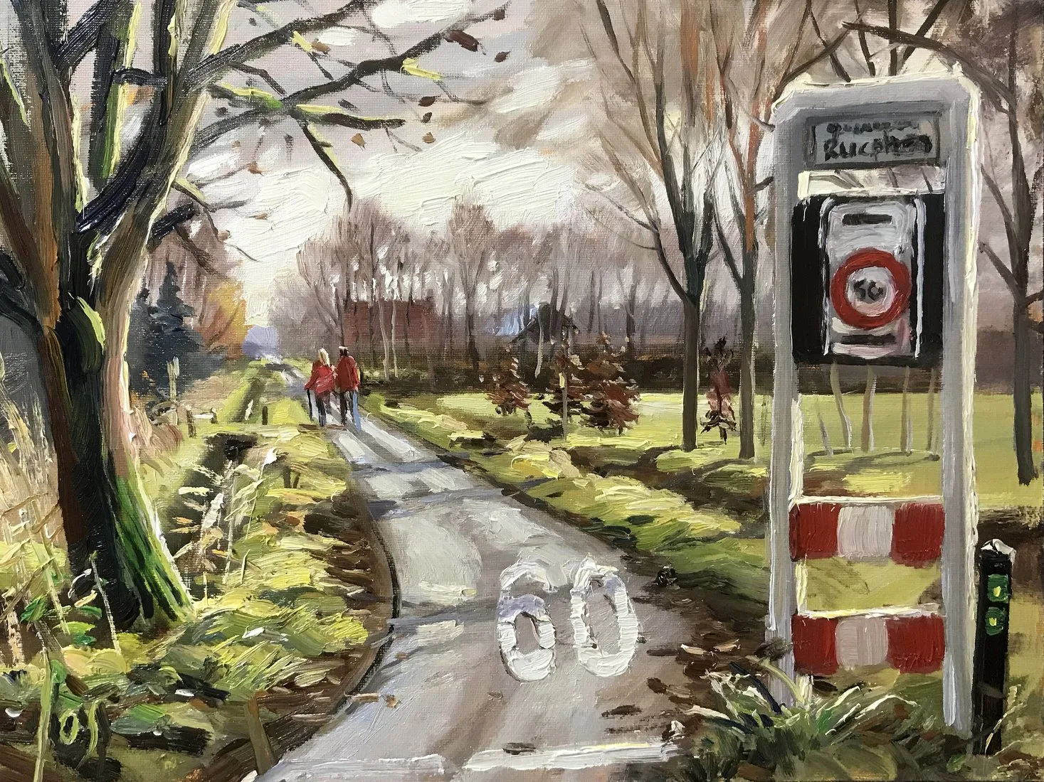 achter Visdonk Roosendaal — Jos Antens, olieverf op paneel