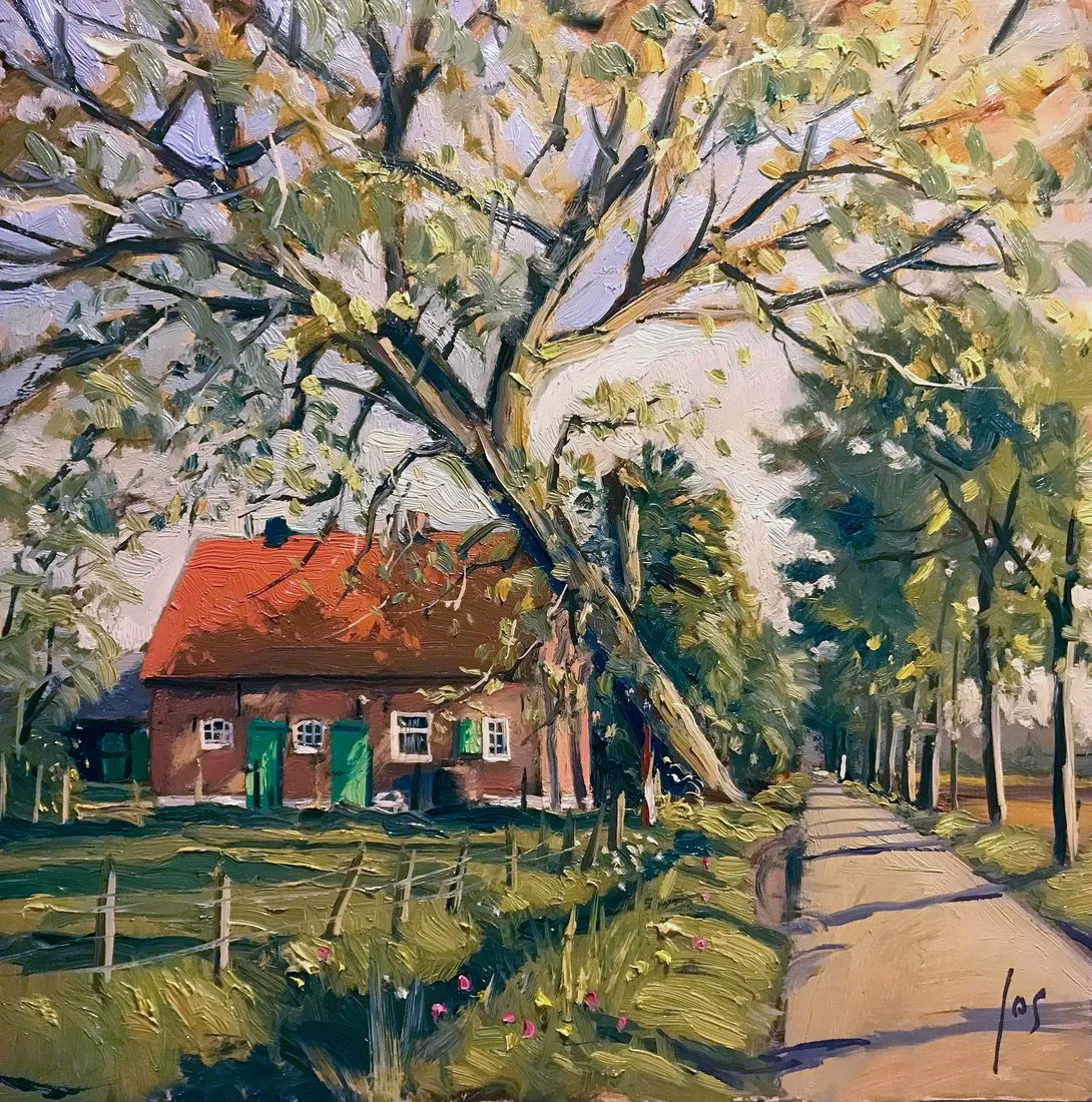 Steenpaal — Jos Antens, olieverf op paneel