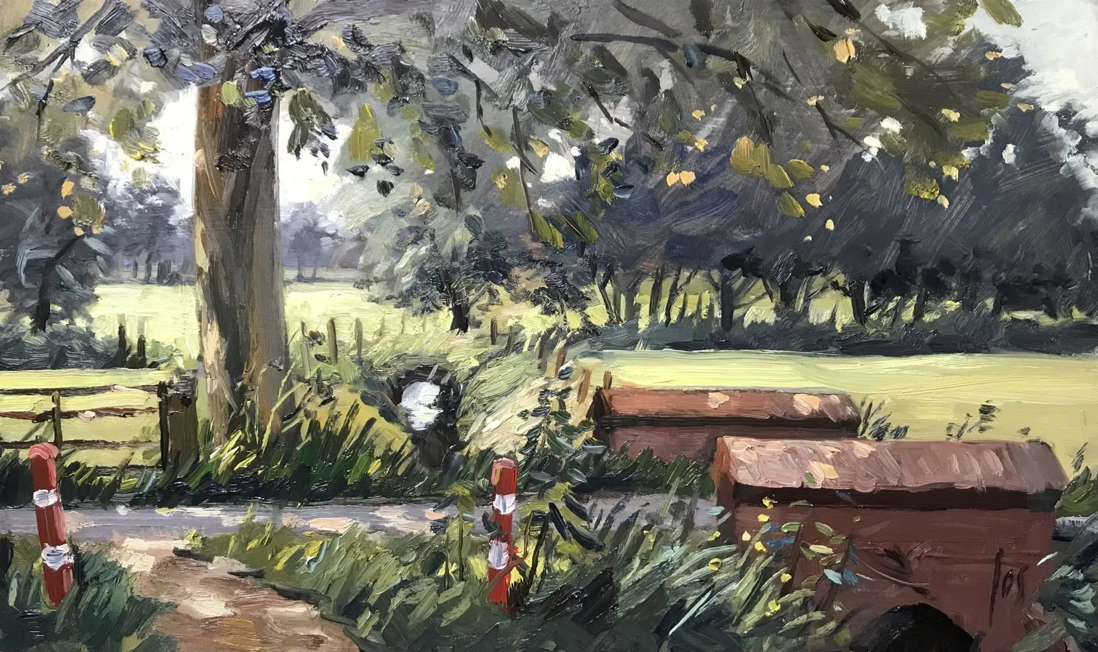 Beekdal Wouw — Jos Antens, olieverf op paneel