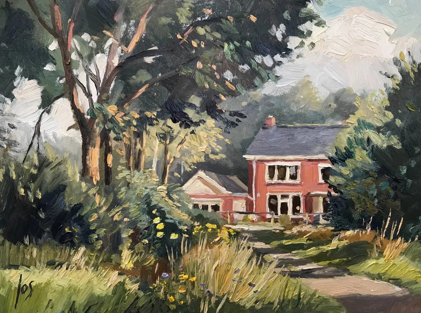de Kalverstraat — Jos Antens, olieverf op paneel