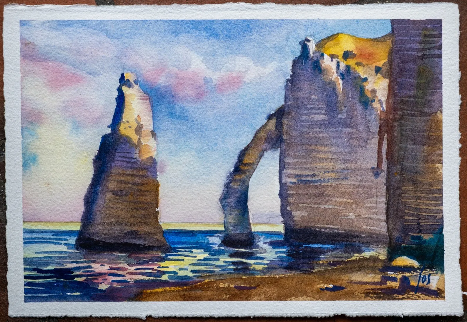 Etretat 15 — Jos Antens, aquarel