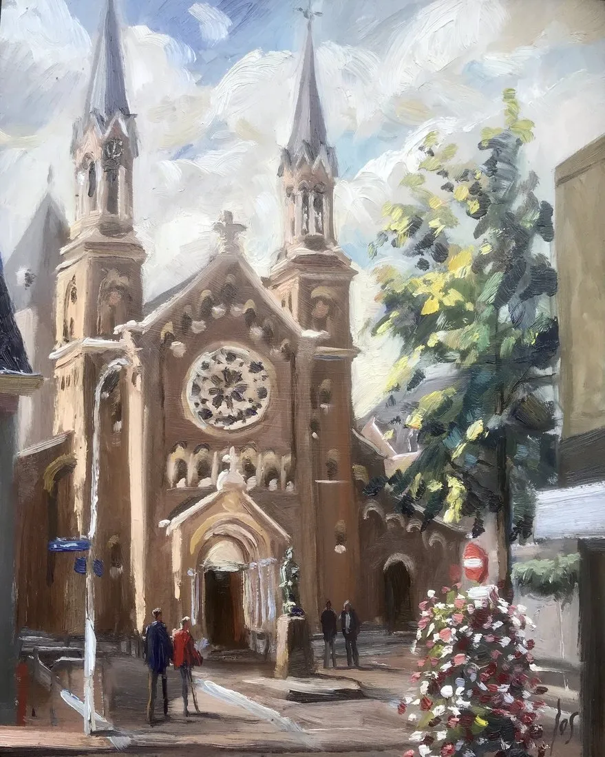 Paterskerk — Jos Antens, olieverf op paneel