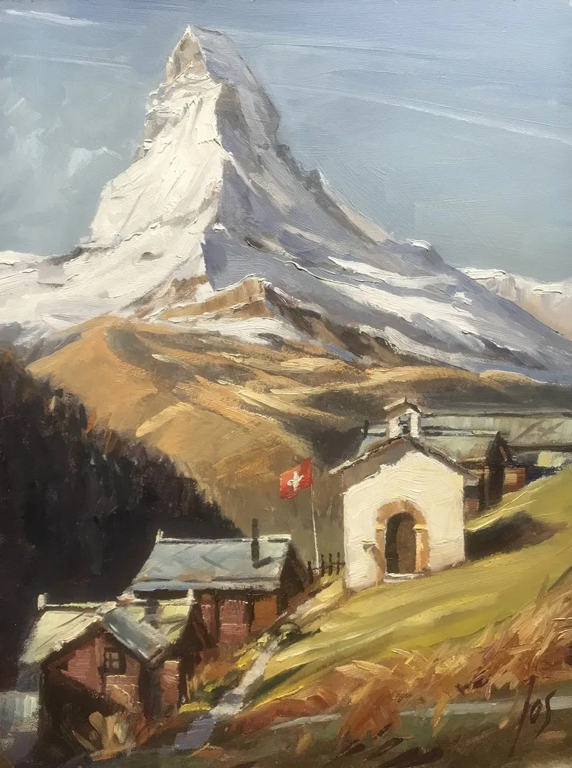 Matterhorn — Jos Antens, olieverf op paneel