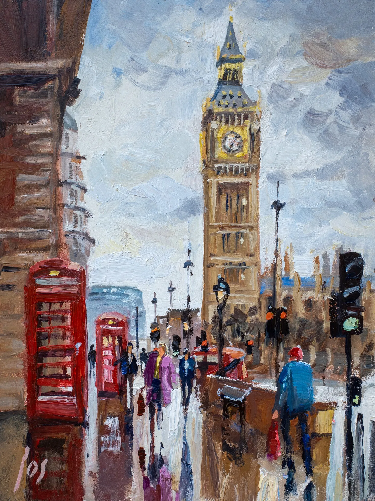 002 Londen Big Ben — Jos Antens, olieverf op paneel
