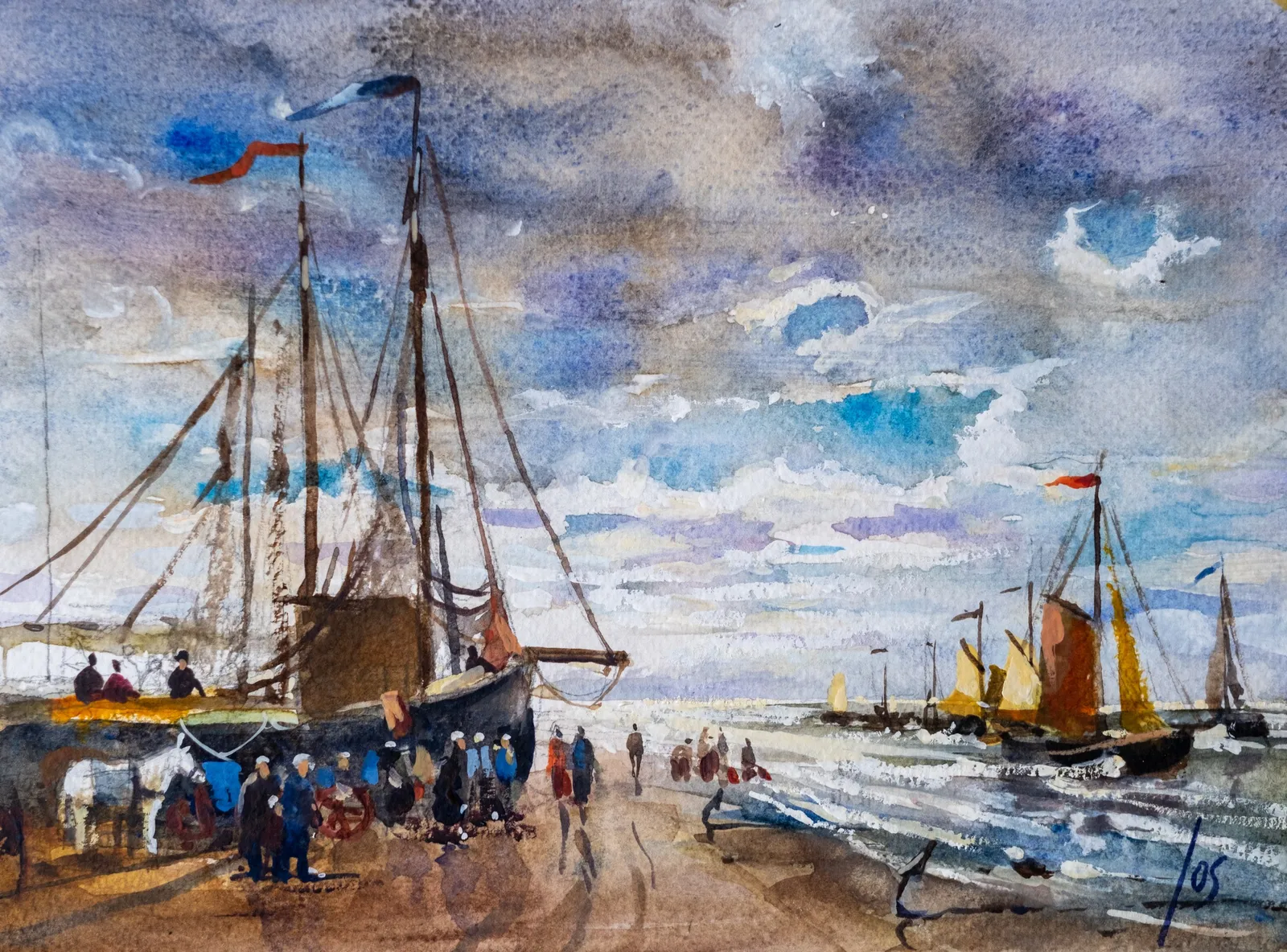 008 aquarel naar Mesdag — Jos Antens, aquarel