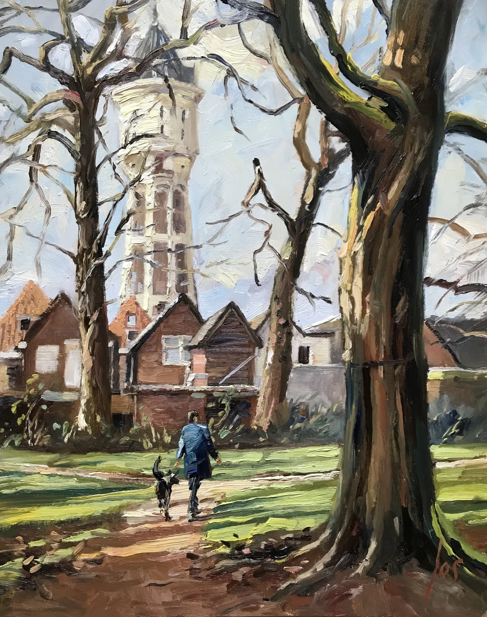 021 Watertoren Roosendaal — Jos Antens, olieverf op paneel