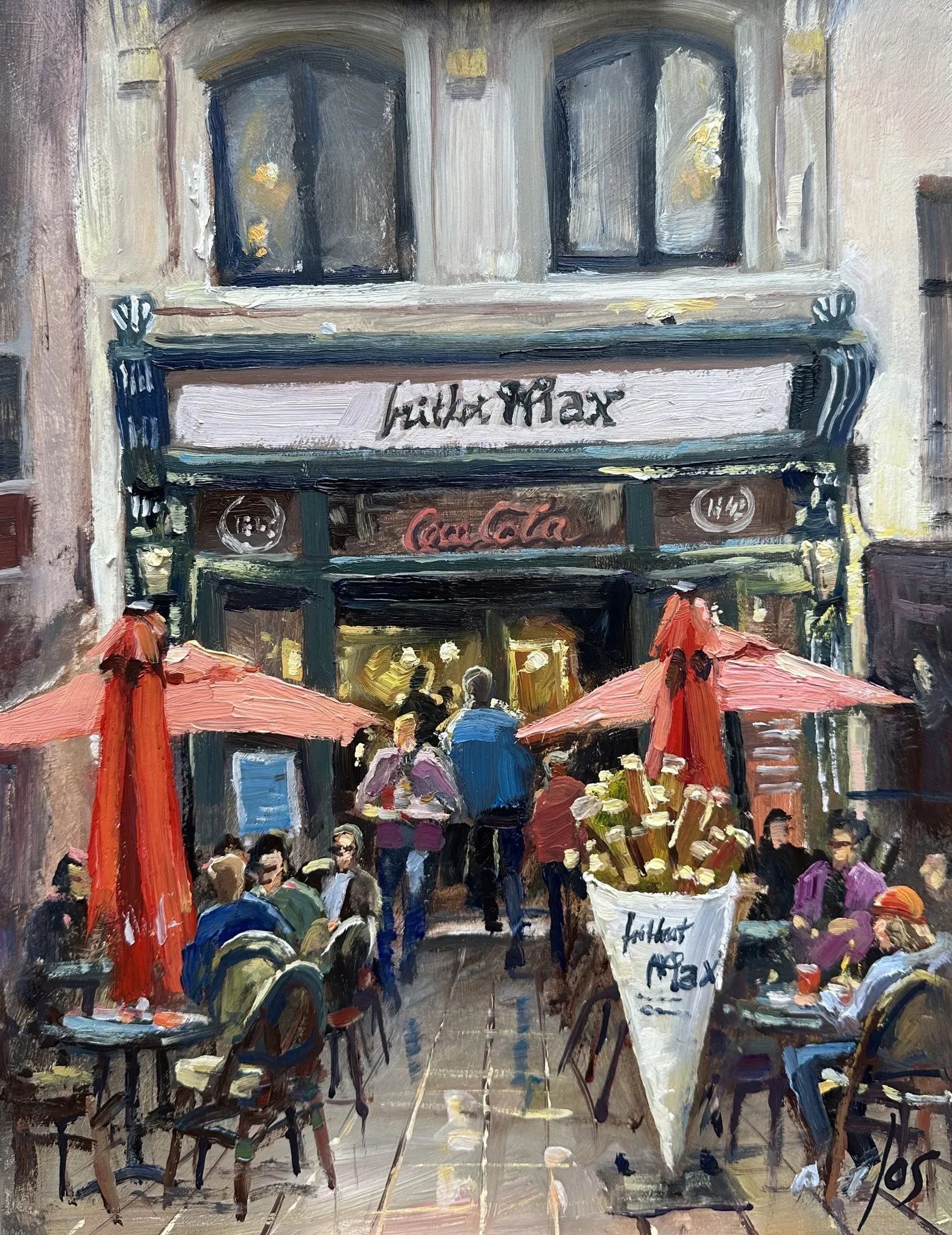 029 fritkot Max — Jos Antens, olieverf op paneel