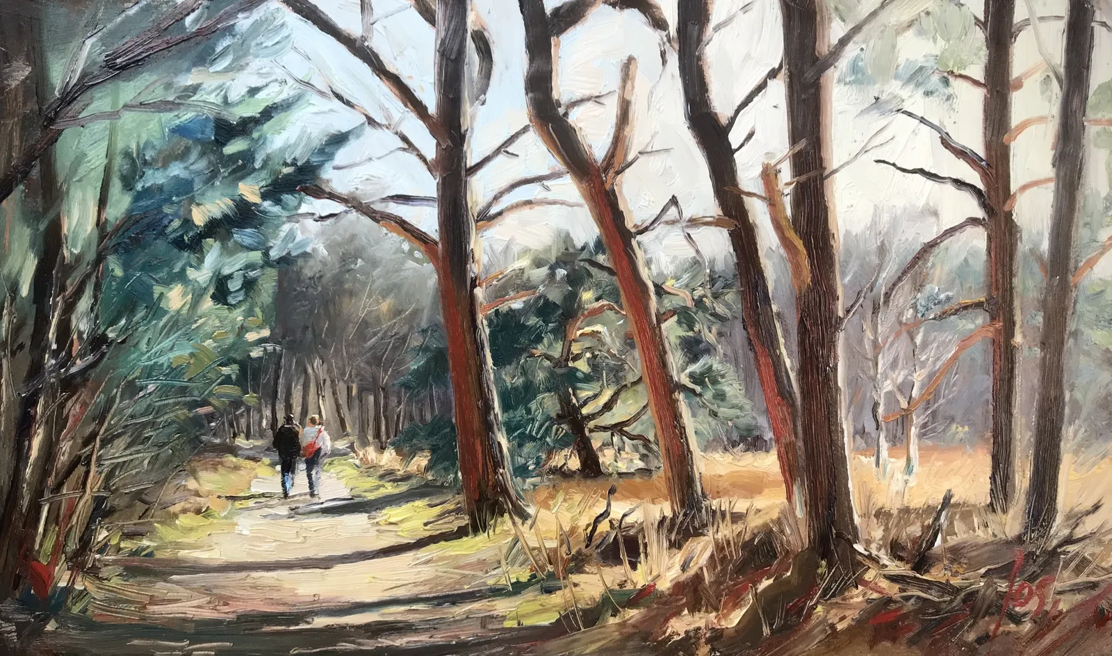 035 Rucphense heide — Jos Antens, olieverf op paneel