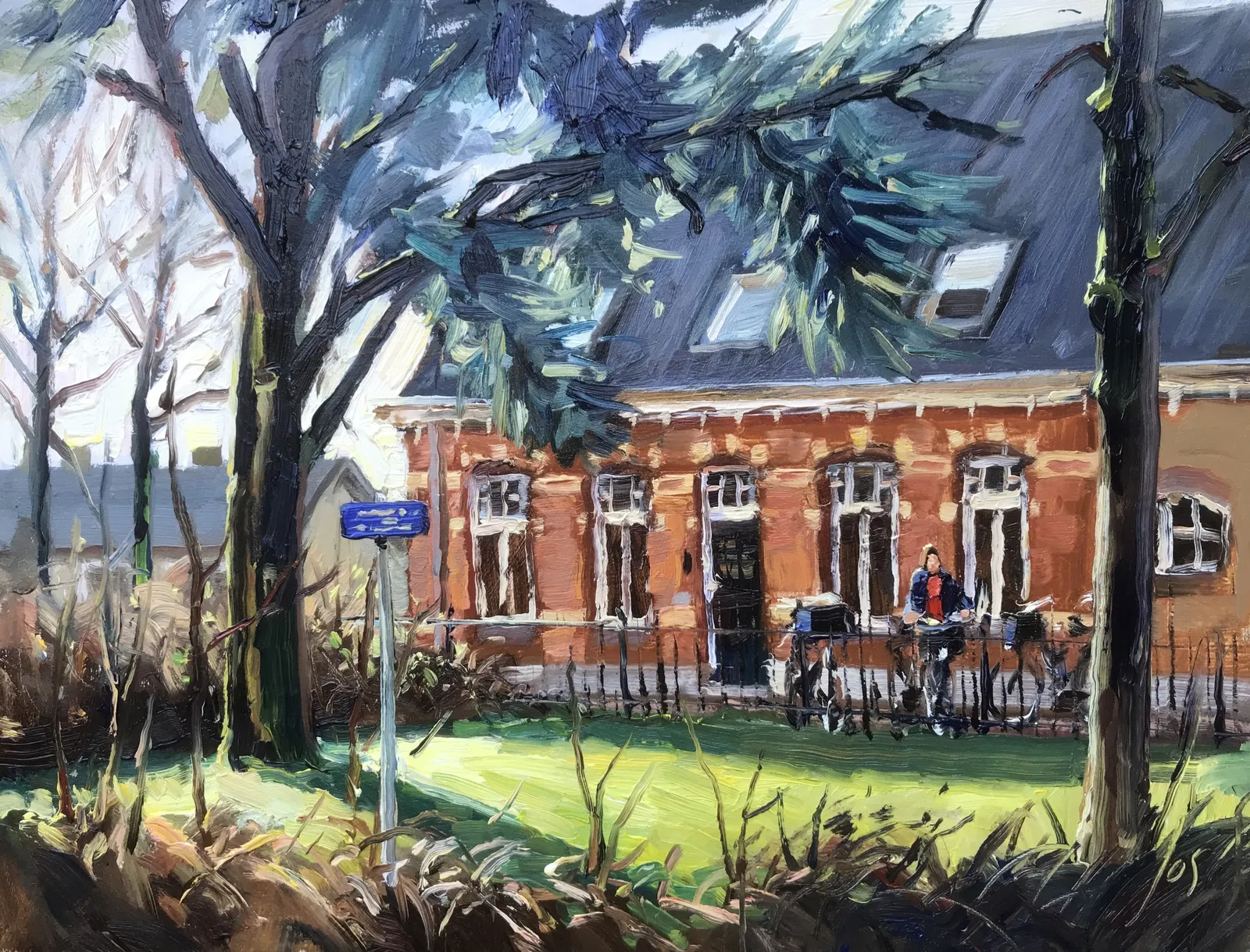 41 voormalige boerderij in Roosendaal — Jos Antens, olieverf op paneel