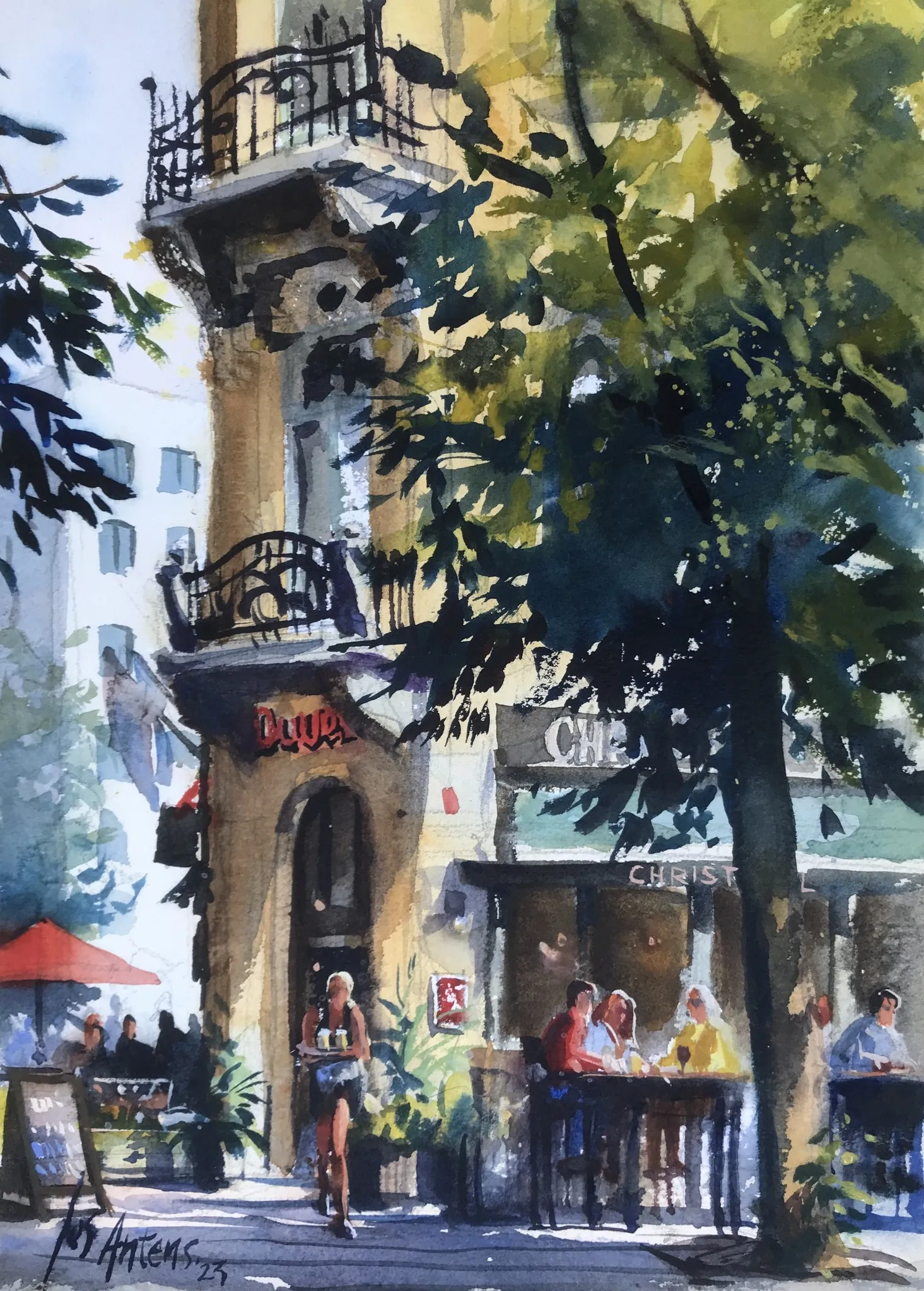Christoffel Antwerpen — Jos Antens, aquarel
