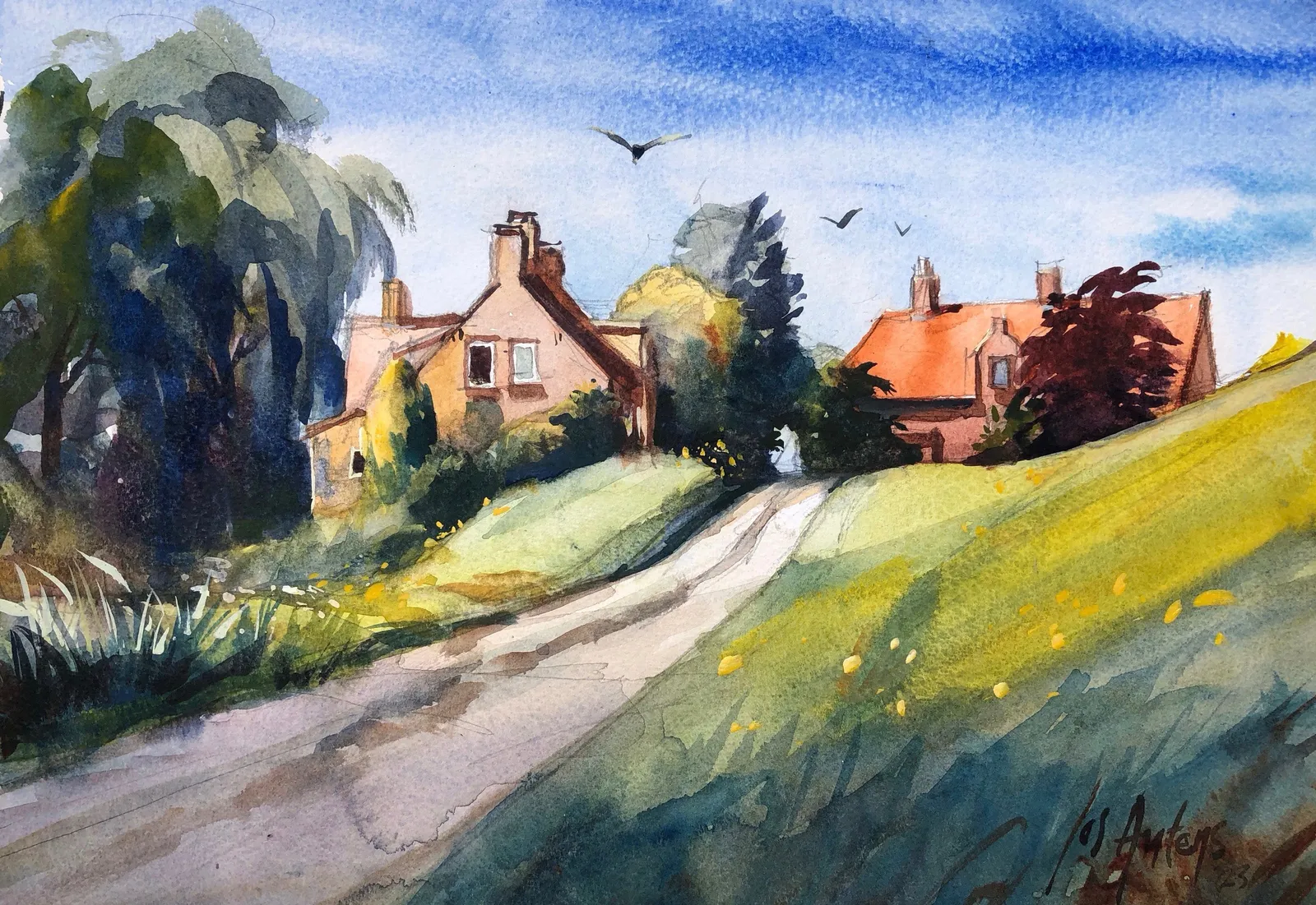huizengroep Dintelsas — Jos Antens, aquarel