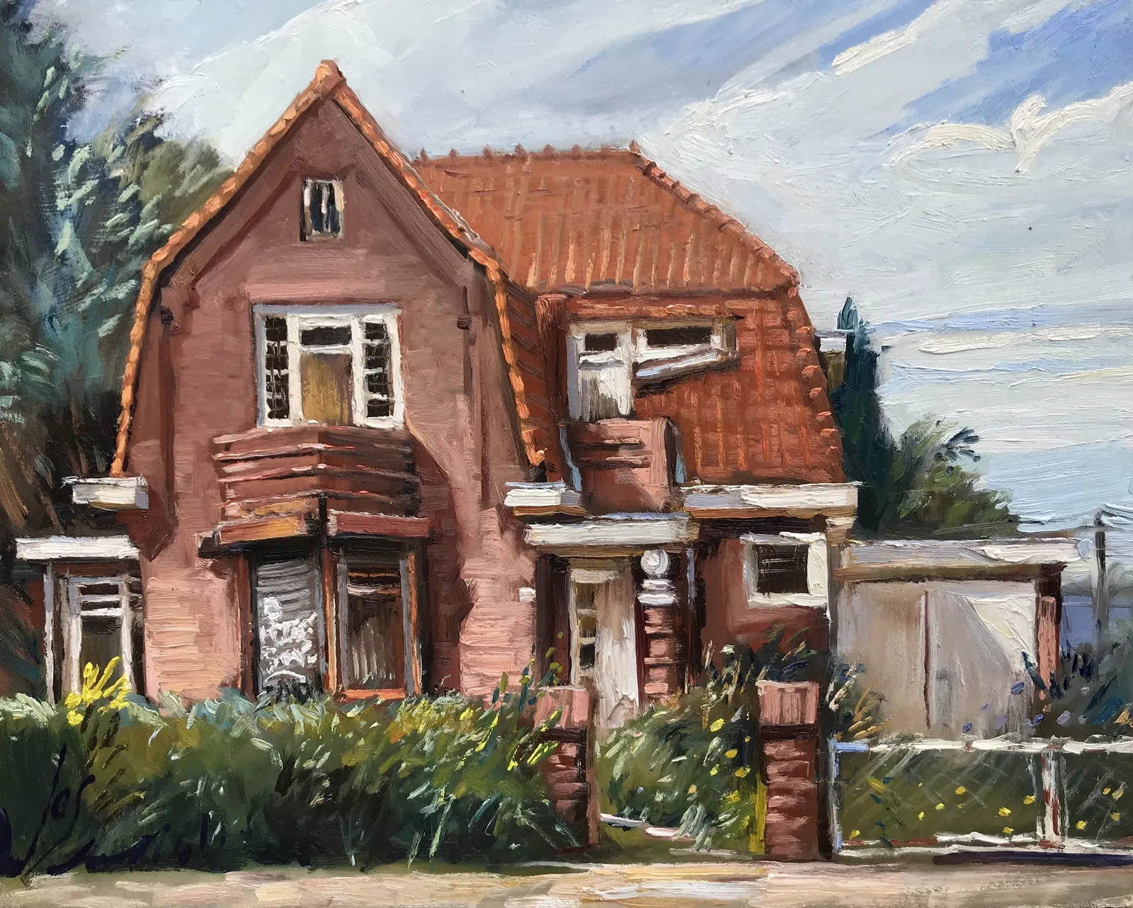Landhuis Spoorstraat — Jos Antens, olieverf op paneel