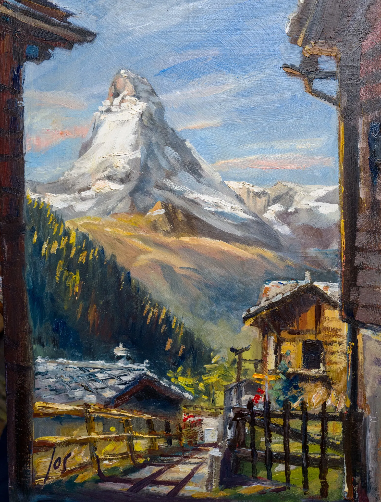 Matterhorn en plein air, olieverf op paneel, 2023