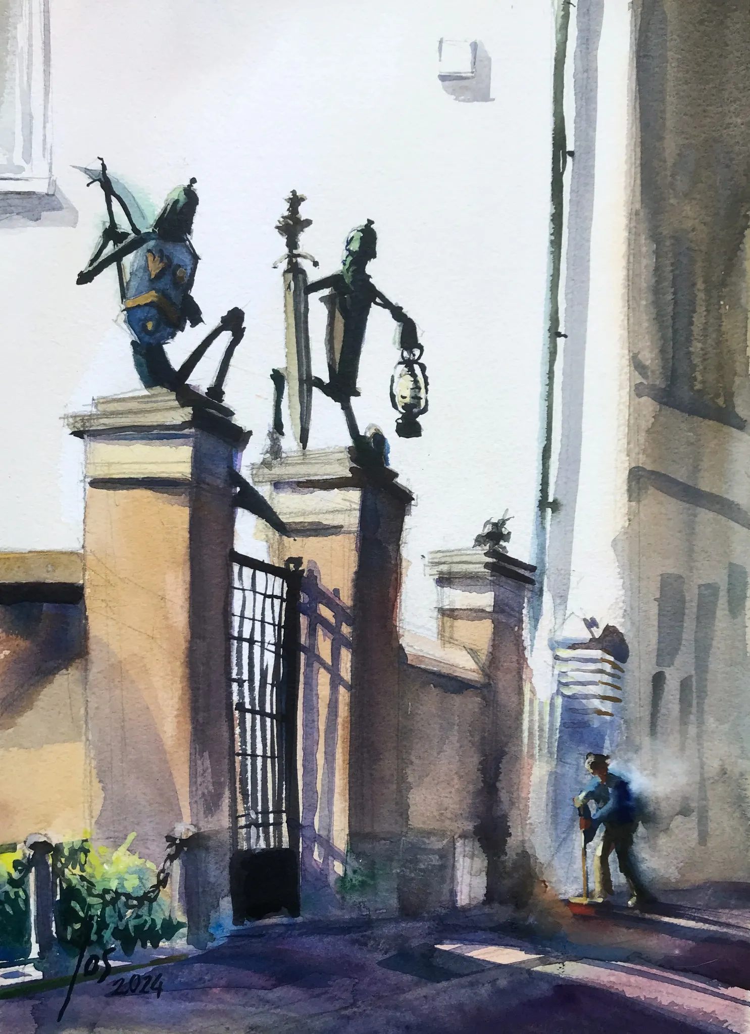 Oudenbosch — Jos Antens, aquarel