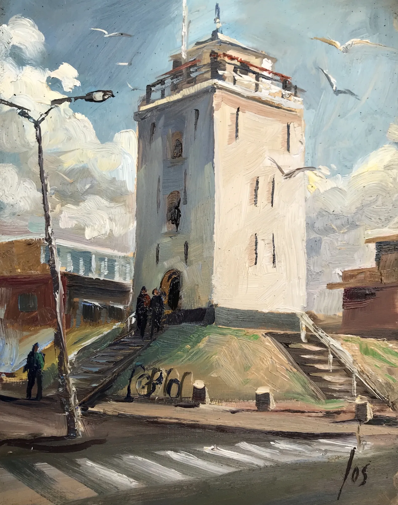 Katwijk — Jos Antens, olieverf op paneel