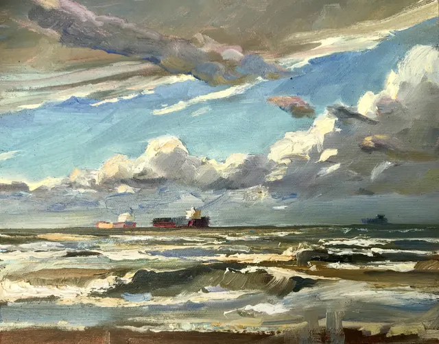 schepen op de Noordzee