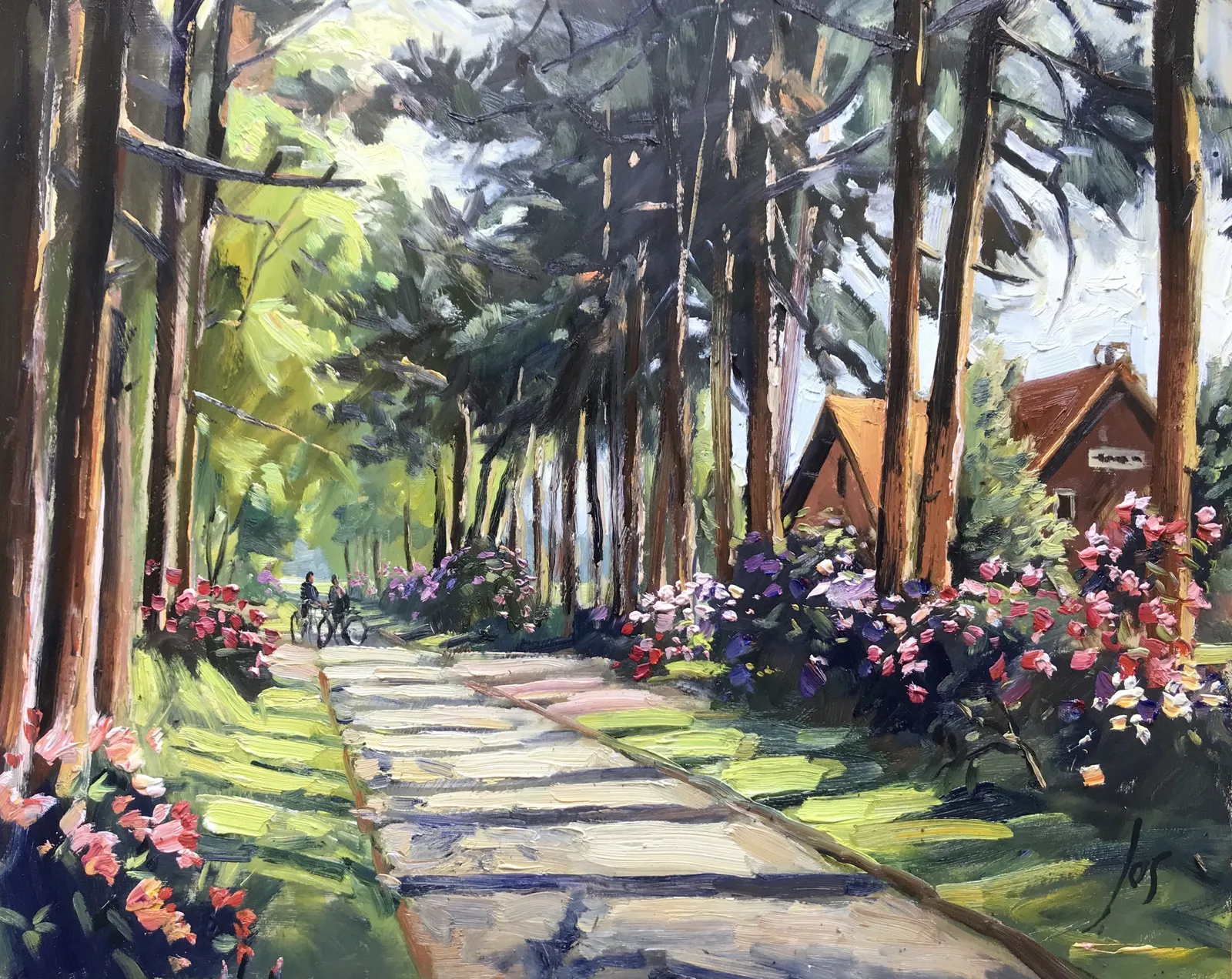 rodondendron — Jos Antens, olieverf op paneel