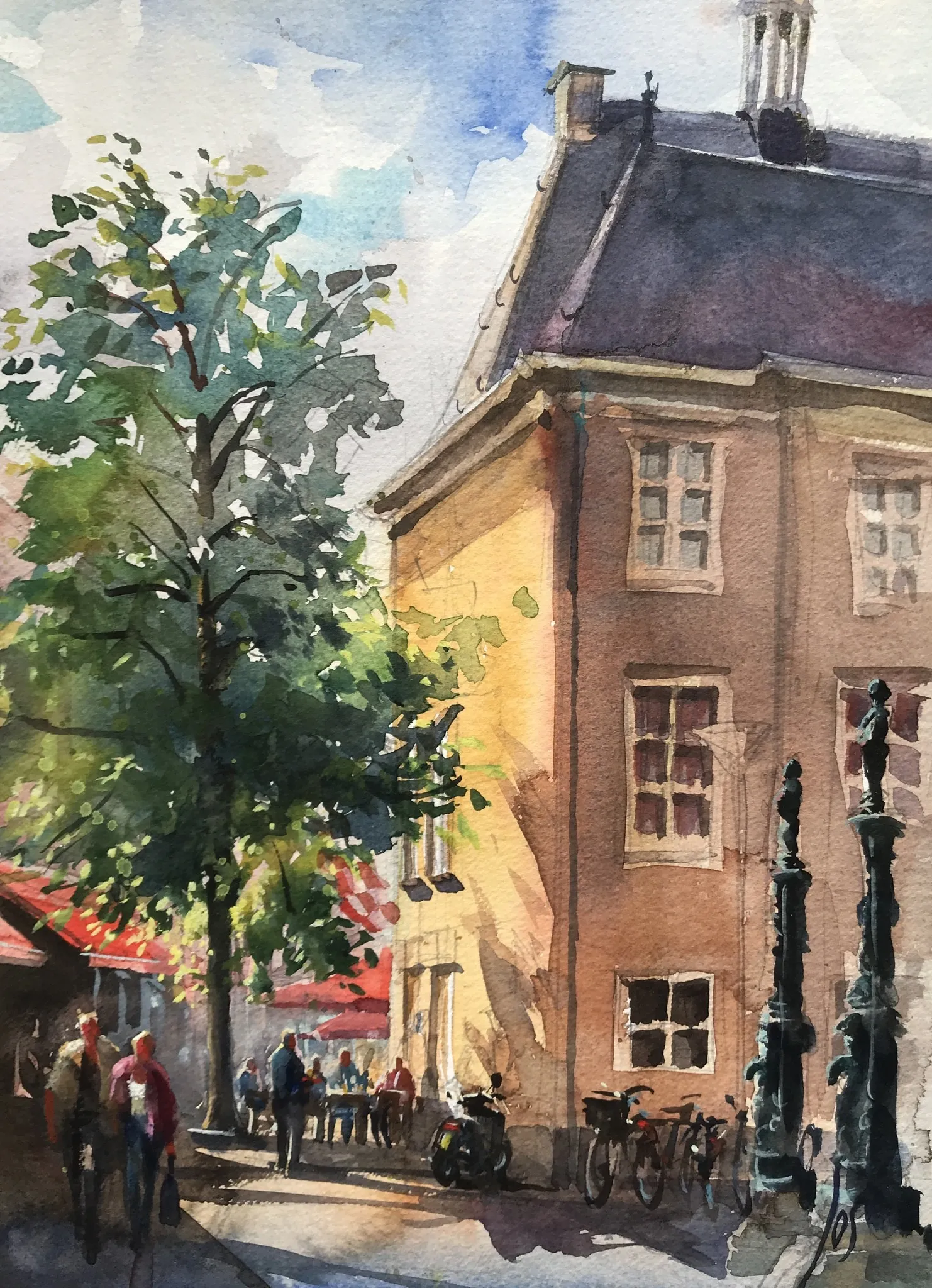 raadhuis Roosendaal — Jos Antens, olieverf op paneel