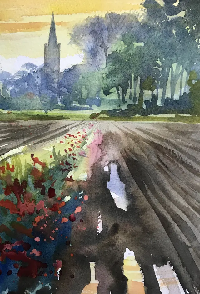 aquarel van schets Nispen
