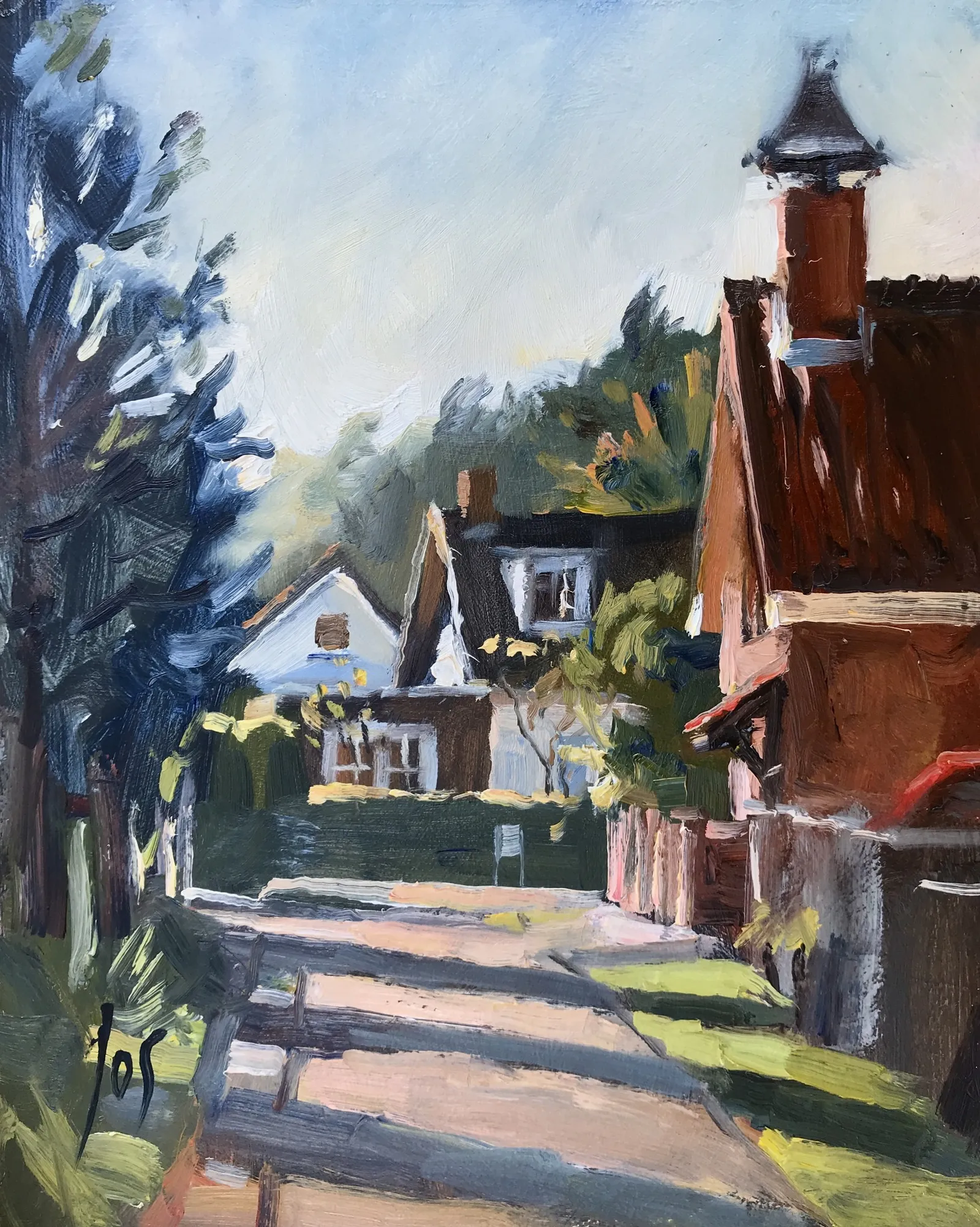 eindstraat Rucphen — Jos Antens, olieverf op paneel