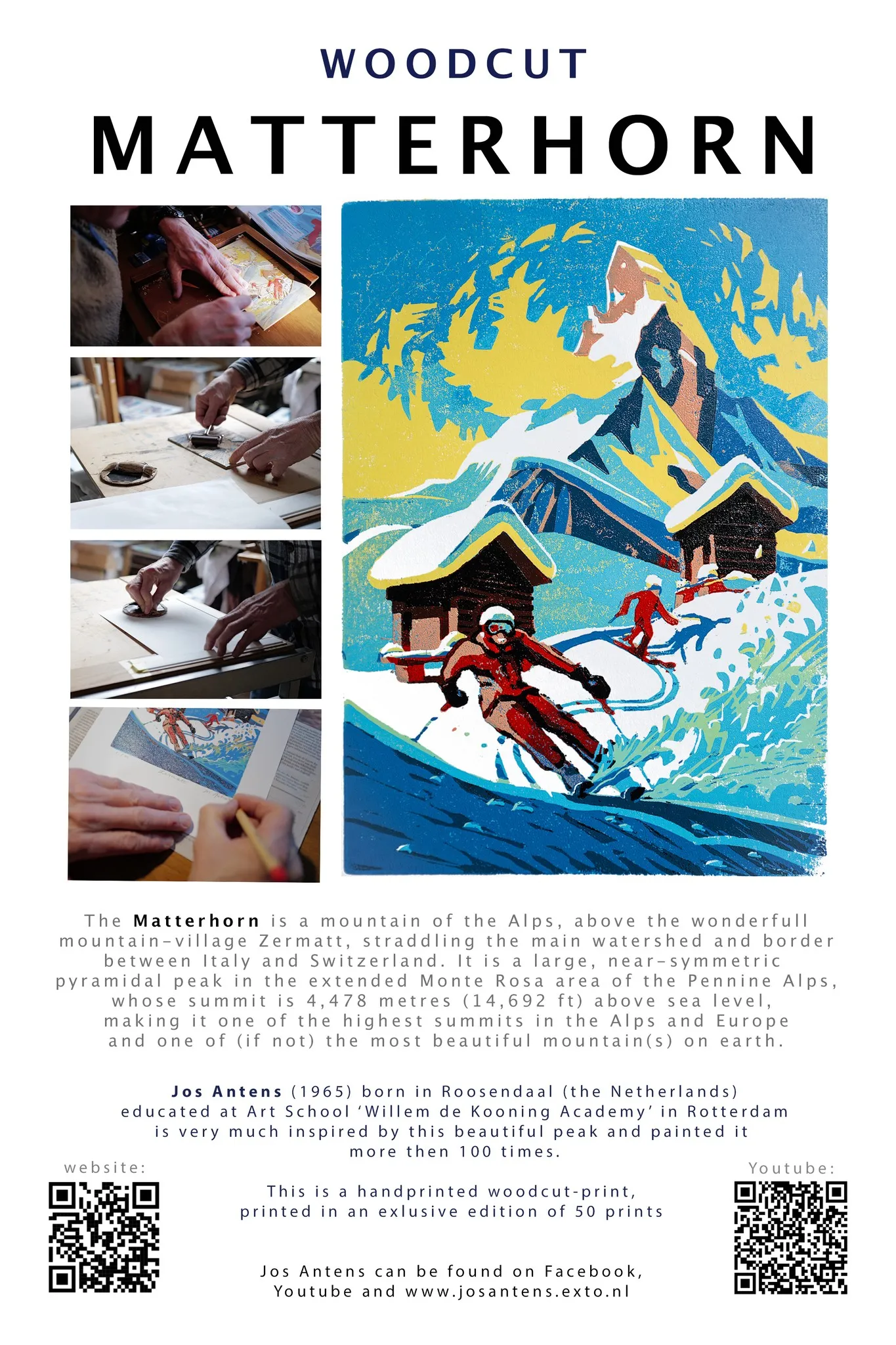 houtsnede Matterhorn — Jos Antens, grafiek