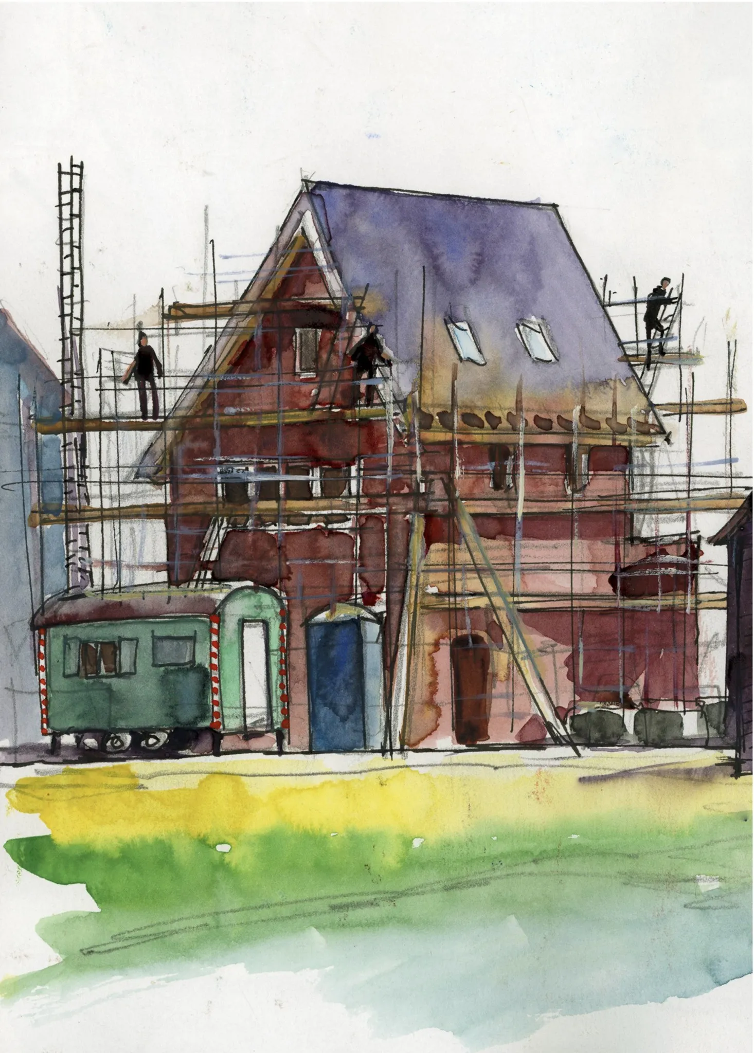 urban sketching — Jos Antens, aquarel