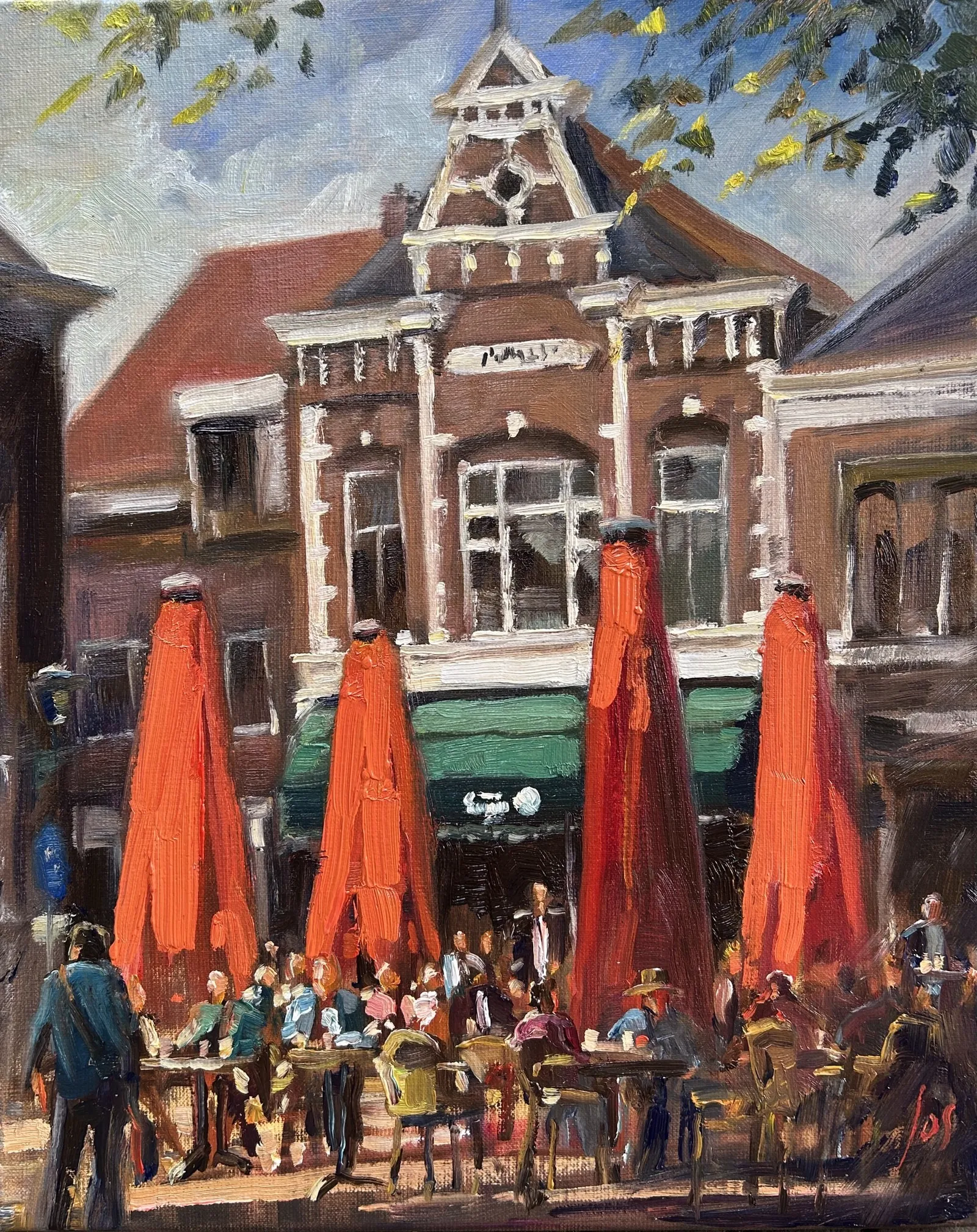 Schilderfestival onder de Linden — Jos Antens, olieverf op paneel