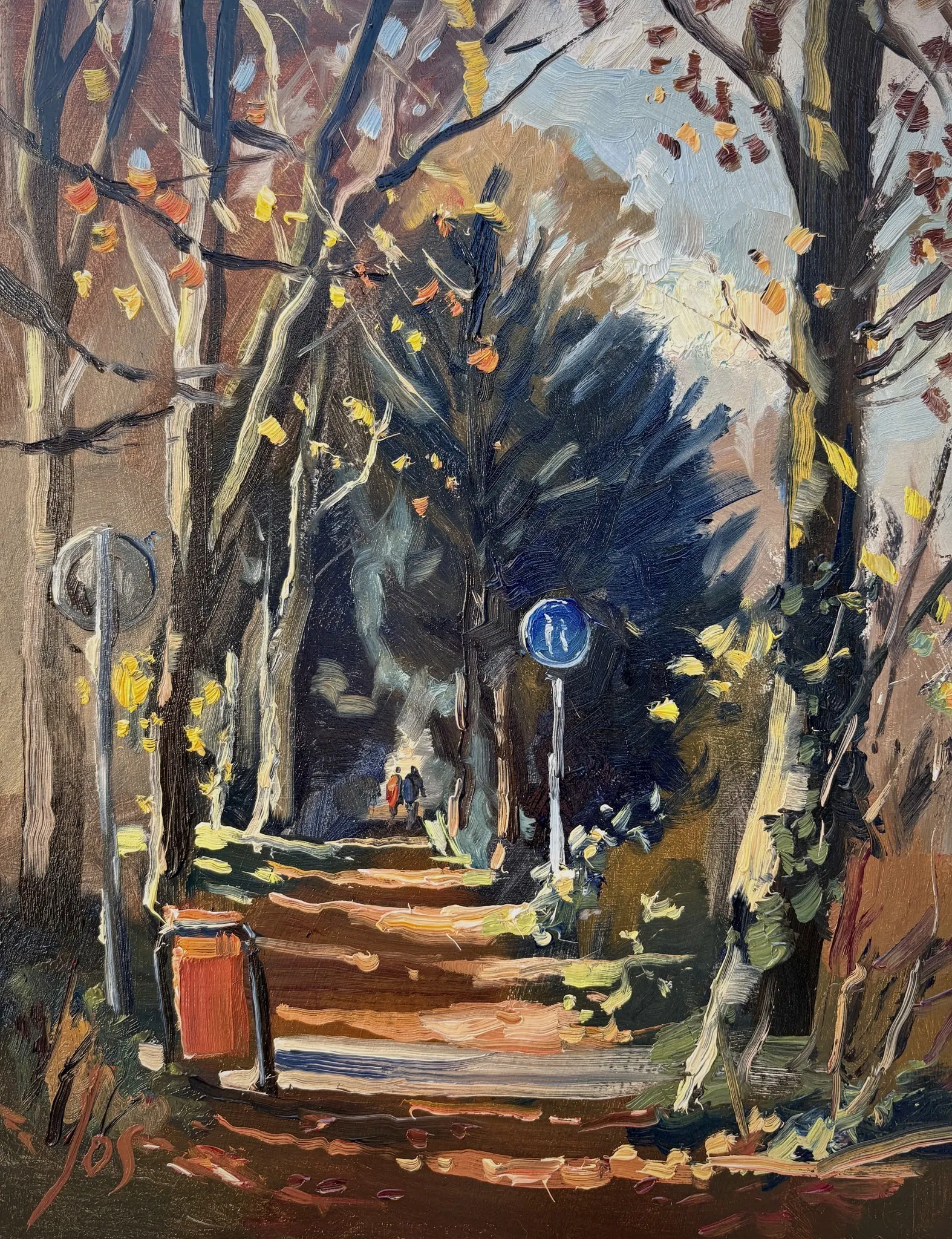 Herfstkleuren — Jos Antens, olieverf op paneel
