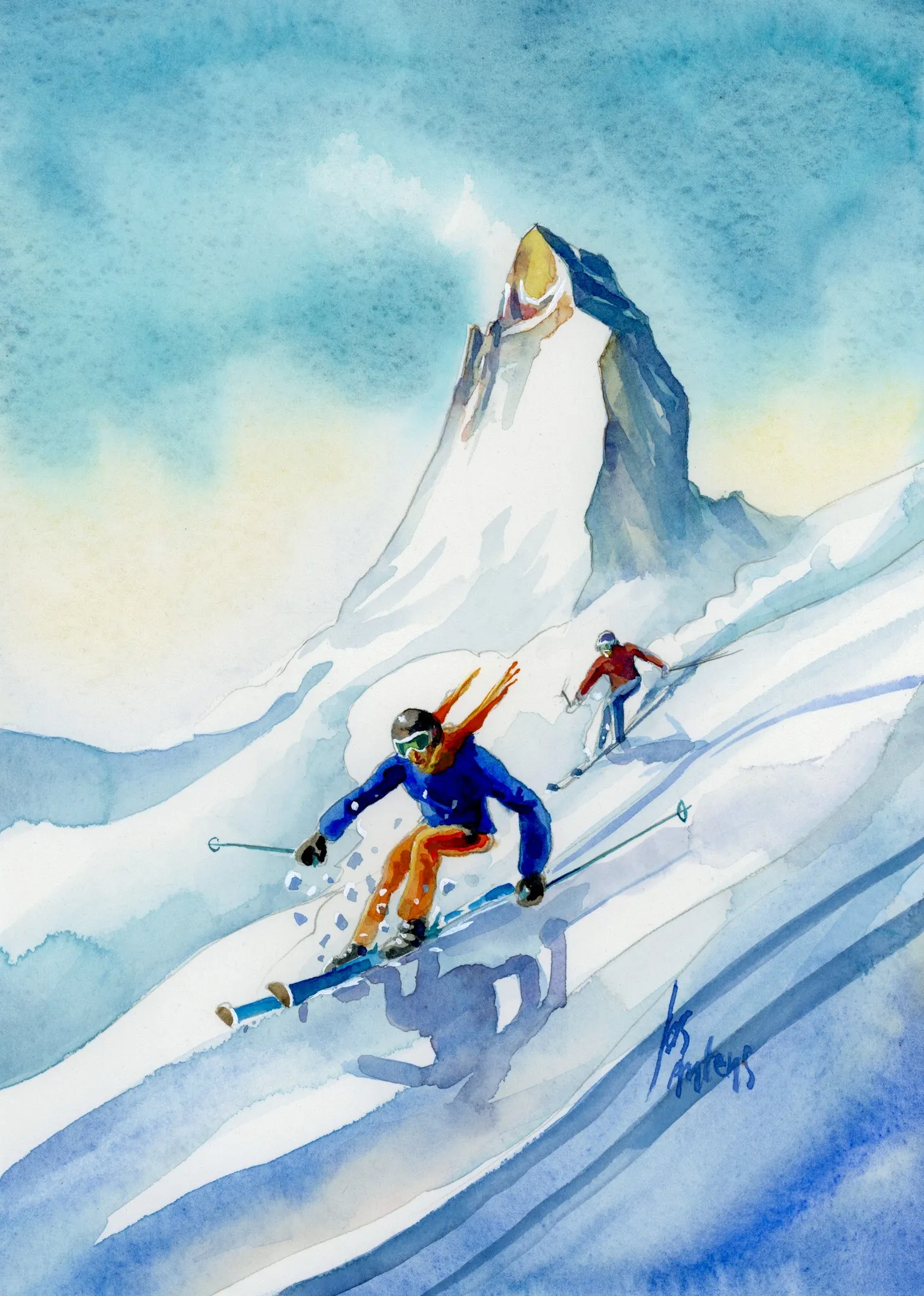 Matterhorn — Jos Antens, aquarel