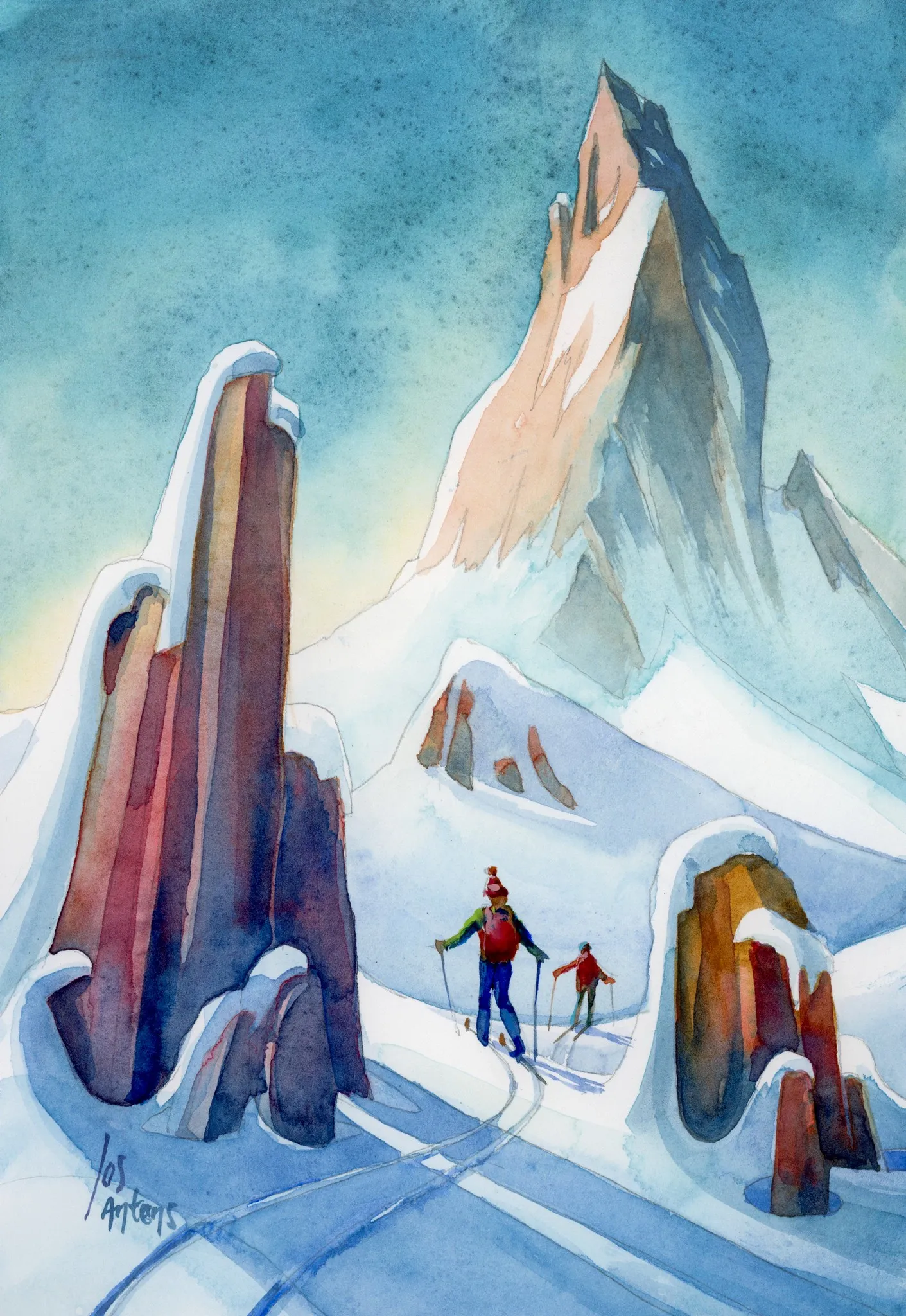 Matterhorn — Jos Antens, aquarel