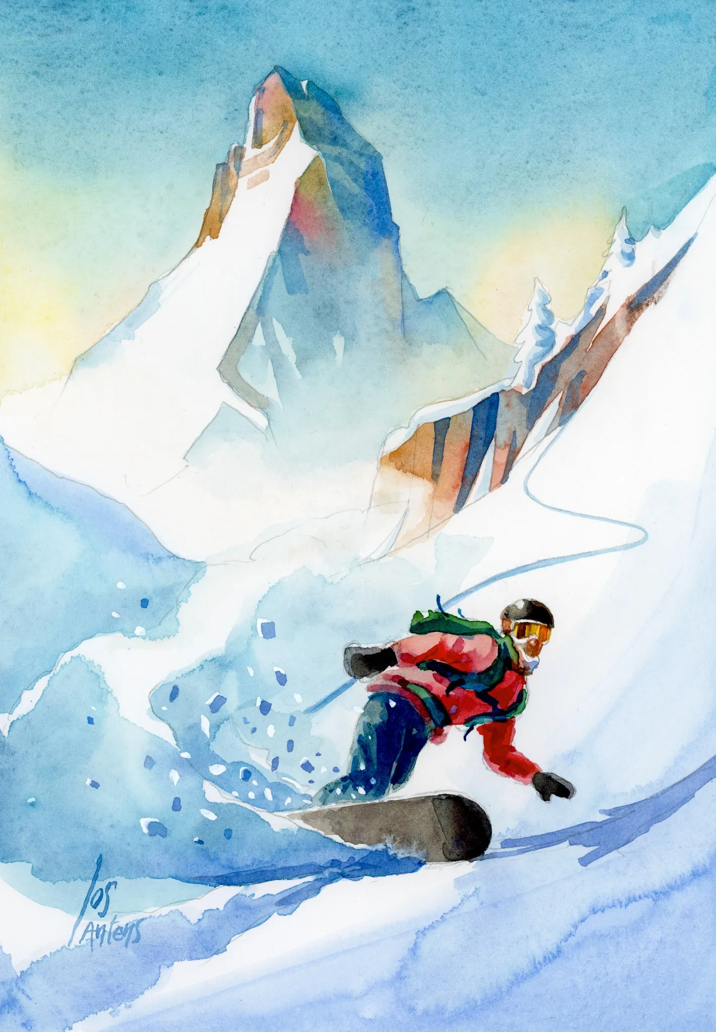 Matterhorn — Jos Antens, aquarel