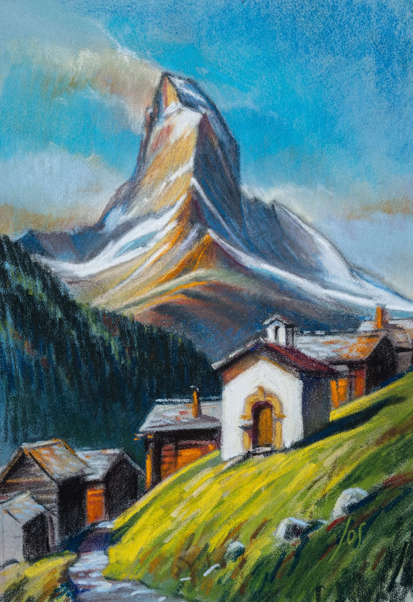 pastelpotlood Matterhorn — Jos Antens, pastel