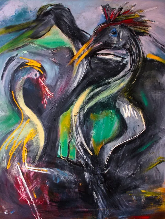 Dancing crane