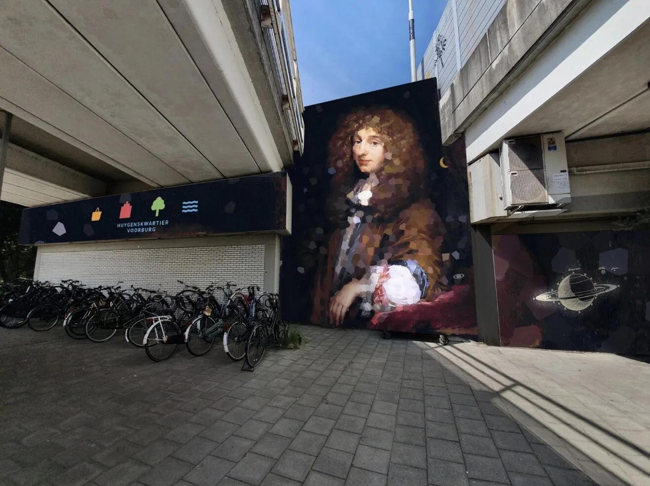 Historisch portret als mural in de openbare ruimte