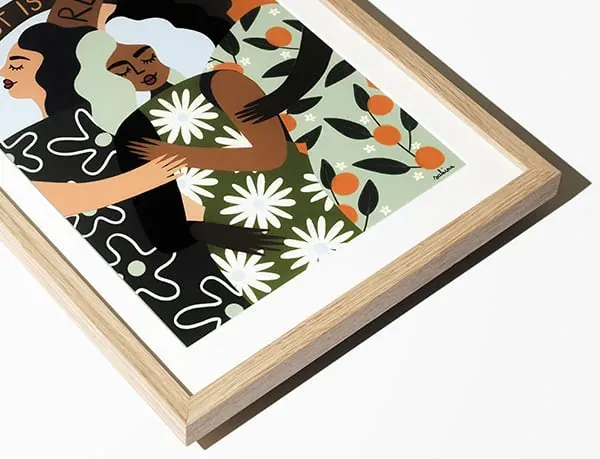 Eiken lijst met passe-partout · Foto: theprintspace