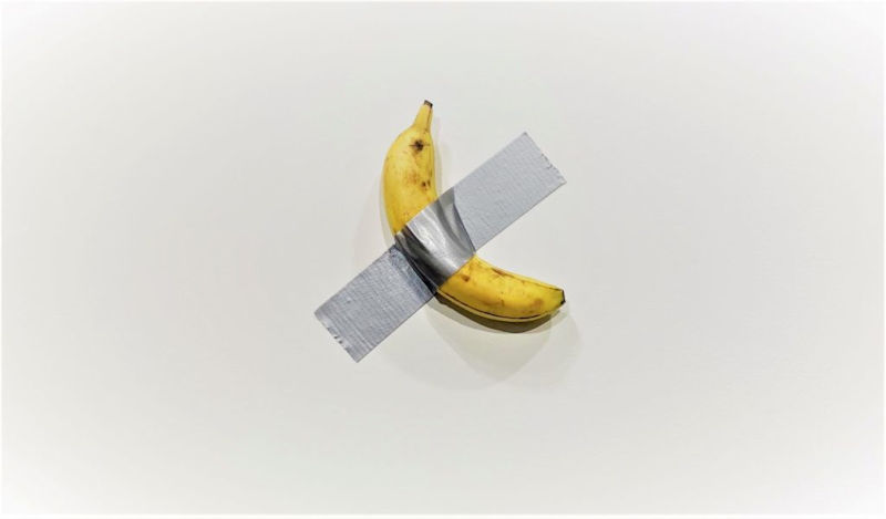 Cattelan’s taped bananas sold for two tons and go viral