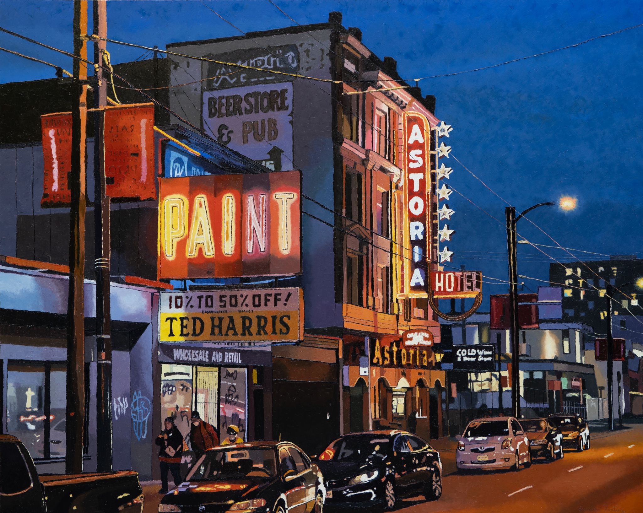 Emilie Fantuz, palette knife artist in Vancouver:  urban landscapes