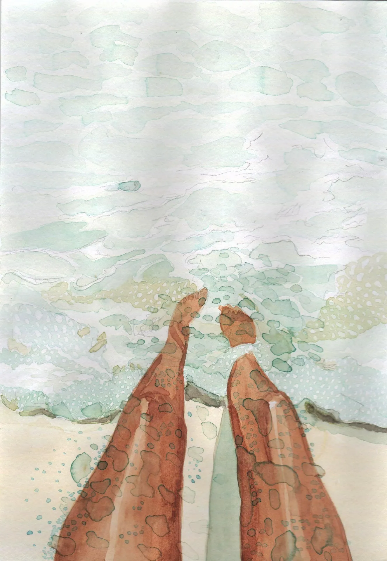 Lady's feet in the sea , 現代藝術 · 2022 · 21×29 cm